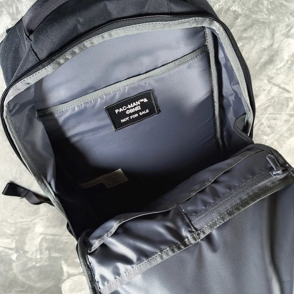Timbuk2 Division Laptop Backpack‎ OS Black Pac Man Embroidered Padded Travel Bag